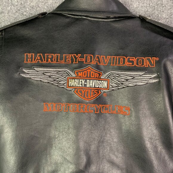 Harley Davidson Full Zip Leather Jacket Toddler Size 6 Black‎ - Picture 5 of 12